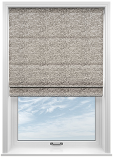 Cyrus Crushed Velvet, Bright Silver - Motorised Roman Blind